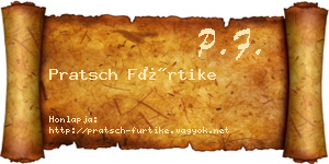 Pratsch Fürtike névjegykártya